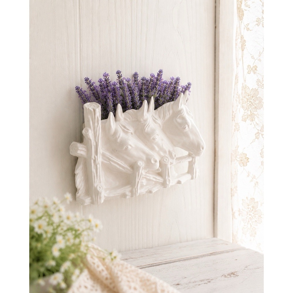 Vintage 8" Horse Head Wall Pocket Planter Cottagecore Farmhouse Decor MCM